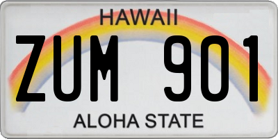 HI license plate ZUM901
