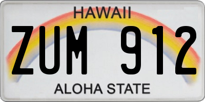 HI license plate ZUM912