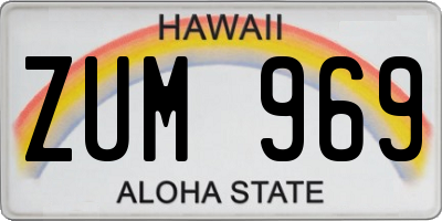 HI license plate ZUM969