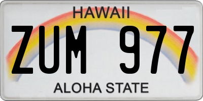 HI license plate ZUM977