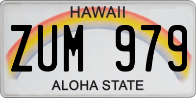 HI license plate ZUM979