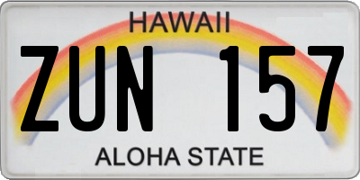 HI license plate ZUN157