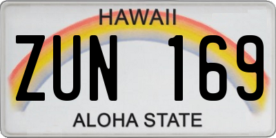 HI license plate ZUN169