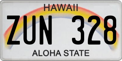 HI license plate ZUN328