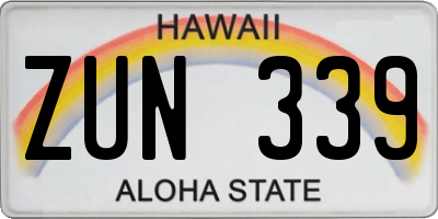 HI license plate ZUN339