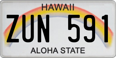 HI license plate ZUN591