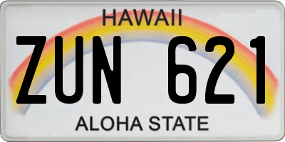 HI license plate ZUN621
