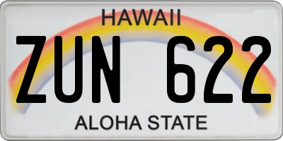 HI license plate ZUN622