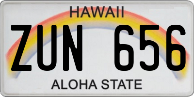 HI license plate ZUN656