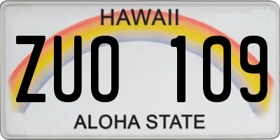 HI license plate ZUO109
