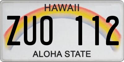 HI license plate ZUO112