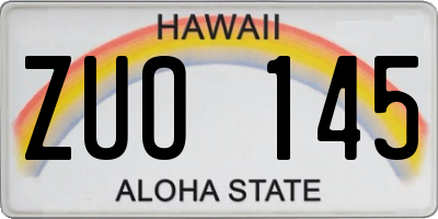 HI license plate ZUO145