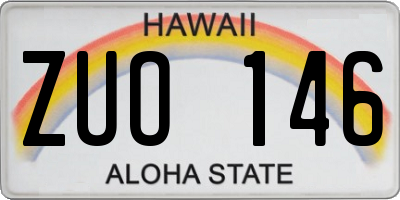 HI license plate ZUO146