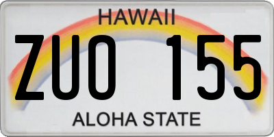HI license plate ZUO155