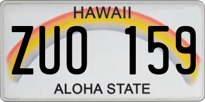 HI license plate ZUO159
