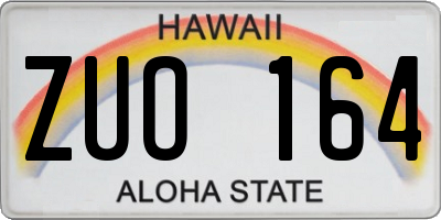 HI license plate ZUO164