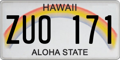 HI license plate ZUO171