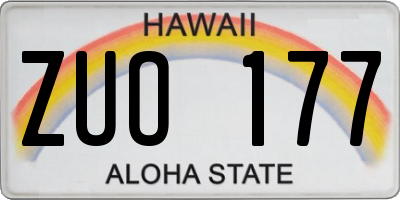 HI license plate ZUO177
