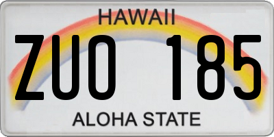 HI license plate ZUO185