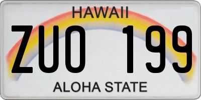 HI license plate ZUO199