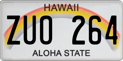 HI license plate ZUO264