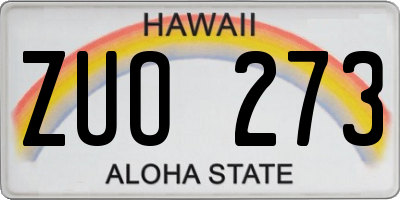 HI license plate ZUO273