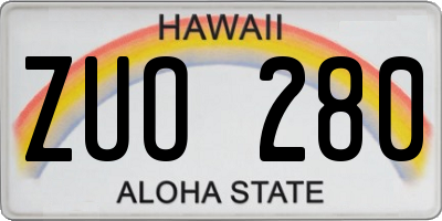 HI license plate ZUO280