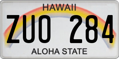 HI license plate ZUO284