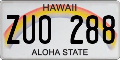 HI license plate ZUO288