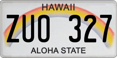 HI license plate ZUO327