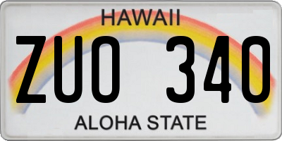 HI license plate ZUO340