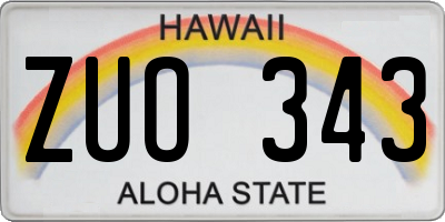 HI license plate ZUO343