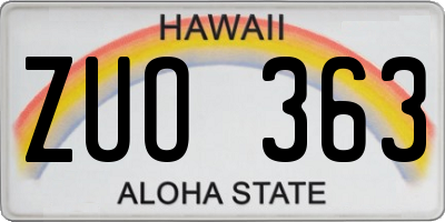 HI license plate ZUO363