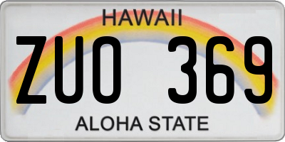 HI license plate ZUO369