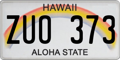 HI license plate ZUO373
