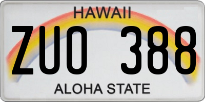 HI license plate ZUO388