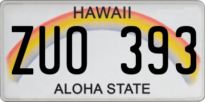 HI license plate ZUO393