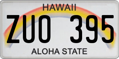 HI license plate ZUO395