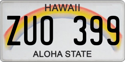 HI license plate ZUO399