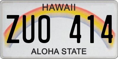 HI license plate ZUO414