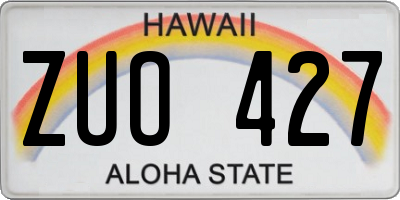 HI license plate ZUO427