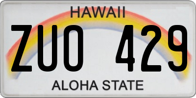 HI license plate ZUO429