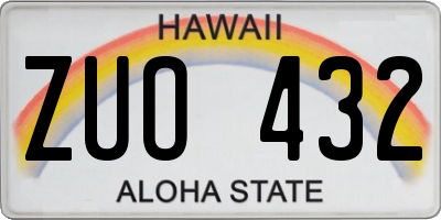 HI license plate ZUO432