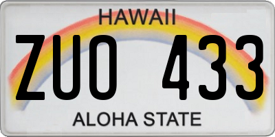 HI license plate ZUO433
