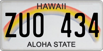HI license plate ZUO434