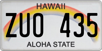 HI license plate ZUO435