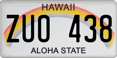 HI license plate ZUO438