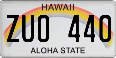 HI license plate ZUO440