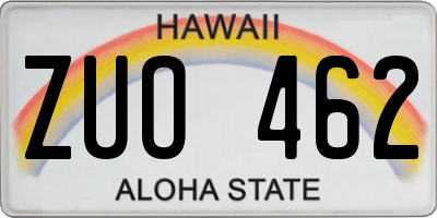 HI license plate ZUO462
