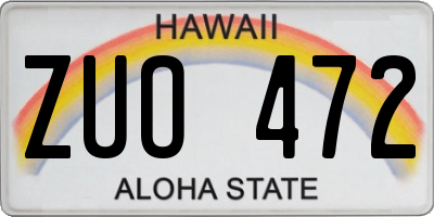 HI license plate ZUO472